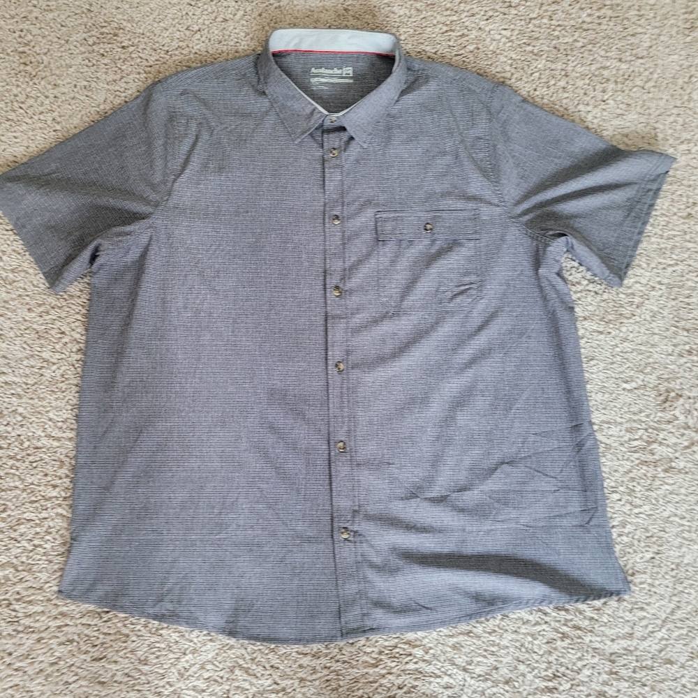 Avalanche Outdoor Supply Mens Shirt XXL Gray Short Sleeve  Button front Stretch